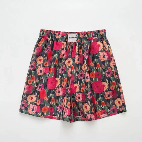[BUNJANG] Women's Floral Pattern Elastic Waistband Shorts / 여성2/ 플라워 밴딩 숏 팬츠 반바지
