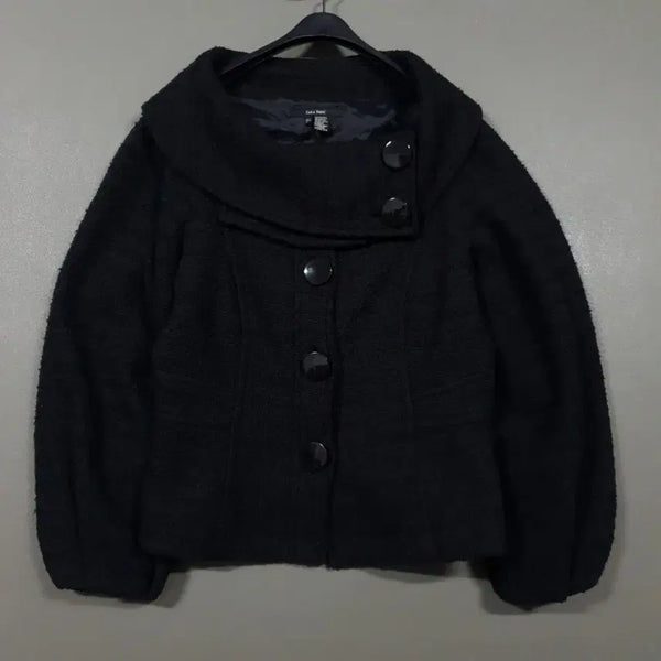 [BUNJANG] Zara Women's Black High-Neck Button Wool Coat Jacket / 여성 M) ZARA 자라 빅카라 하이넥 버튼 울 코트 자켓 블랙