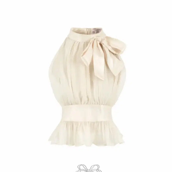 [BUNJANG] Cloud Emotion Old Satin Bloom Halter Blouse / 클라우드이모션 old satin bloom halter blouse 홀터 블라우스