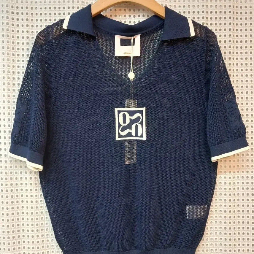[BUNJANG] Glony Navy Short-Sleeve Knit M / 글로니  네이비 반팔 니트  M정도