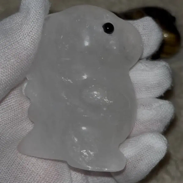 [BUNJANG] Natural Clear Quartz Dinosaur Carving / 천연 원석 클리어 쿼츠 백수정 공룡 카빙 돌 천연석 크리스탈