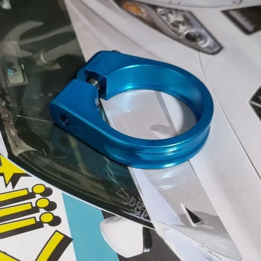 [BUNJANG] Road/Fixie Seat Clamp Chrome Blue / 로드 픽시 싯포 싯클램프