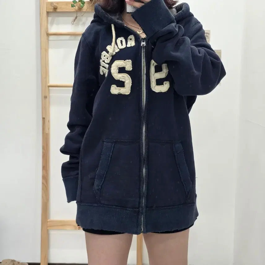[BUNJANG] Abercrombie & Fitch Navy Hoodie Zip-Up XL / [프립]XL/아베크롬비 후드집업 네이비