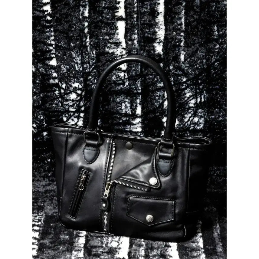 [BUNJANG] Schott Mini Riders Leather Tote Bag Black / 쇼트 미니라이더스 가죽토트백