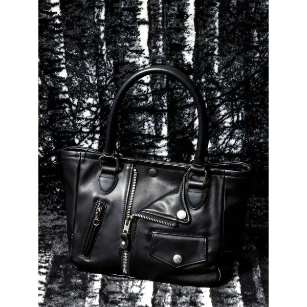 [BUNJANG] Schott Mini Riders Leather Tote Bag Black / 쇼트 미니라이더스 가죽토트백