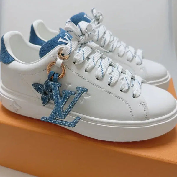 [BUNJANG] Louis Vuitton Time Out Sneakers White Denim Size 37 / (정품 새상품)루이비통 타임아웃 스니커즈 37