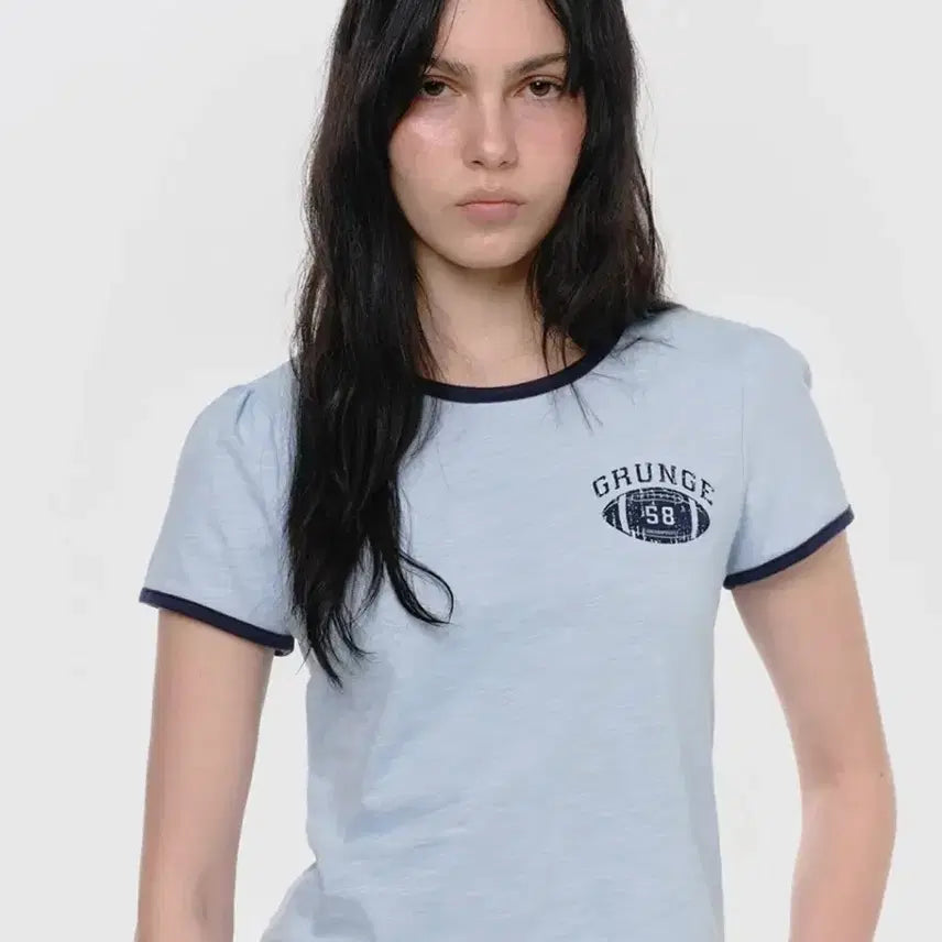 [BUNJANG] Sunburn Project Rugby Ringer T-Shirt Sky Blue / 썬번프로젝트 럭비 링거티