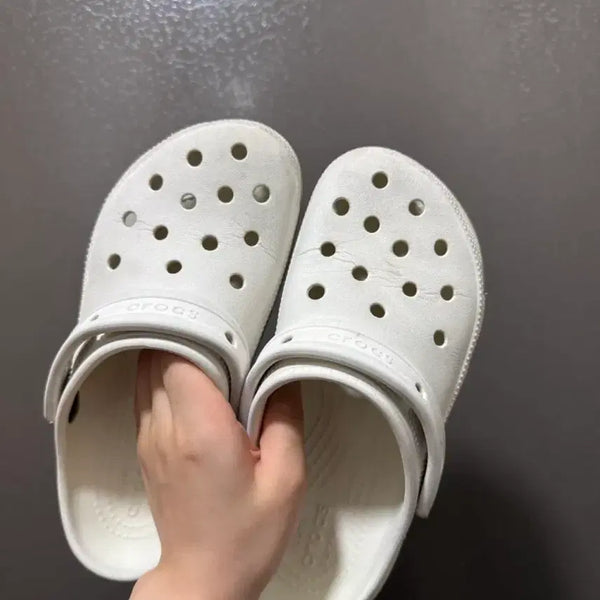 [BUNJANG] Crocs Platform Clog Height-Increasing White Shoes / 크록스 플랫폼 클로그 키높이 흰색 220~230