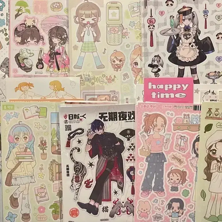 [BUNJANG] Seal Sticker 6-Sheet Pack (Character Stickers Included) / 선착순 선택 가능) 씰스티커 6장팩 스티커 처분 인물스티커 포함