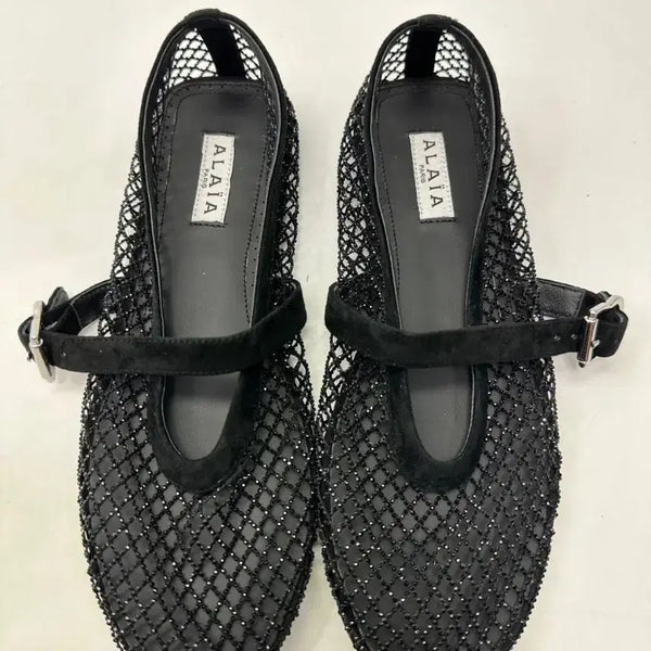 [BUNJANG] Mesh Flat Shoes (250 Size, 0.5 Heel) / 망사플랫 39사이즈 250사이즈 굽0.5