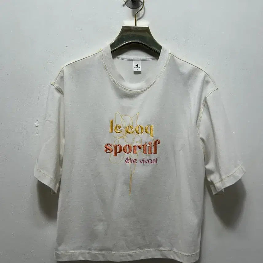[BUNJANG] Le Coq Sportif Embroidered T-Shirt White S / 르꼬끄 스포르티브 자수 반팔 티셔츠 화이트 S