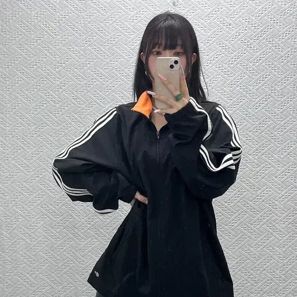 [BUNJANG] Adidas Originals 00s Retro Orange Windbreaker Jacket 110 / 아디다스 올드스쿨 레트로 00's 오렌지 바람막이 자켓 110 C13239