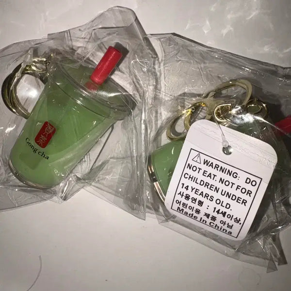 [BUNJANG] Gongcha Matcha Bubble Tea Keychain Bundle Set / (미개봉 새제품) 공차 말차 버블티 키링 일괄
