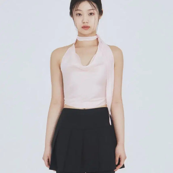 [BUNJANG] Not Your Rose Scarf Halter Top (Pink) / 낫유어로즈 scarf halter top (pink) 홀터