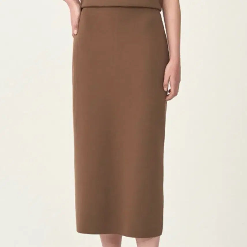[BUNJANG] The Cashmere Back Slit Knit Skirt (Brown) / 더캐시미어 백슬릿 니트 스커트 (brown)