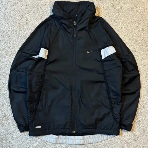 [BUNJANG] Nike 00s Old School Big Swoosh Color Block Windbreaker Jacket Black / 나이키 00s 올드스쿨 빅스우시 배색 바람막이 자켓 블랙