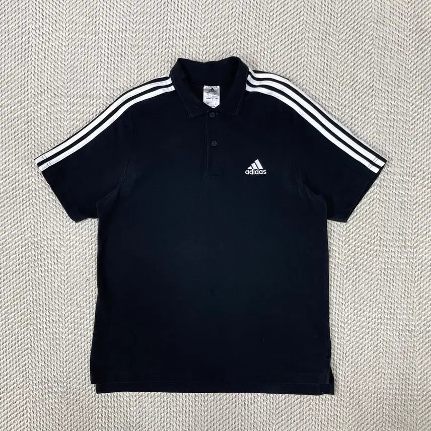[BUNJANG] Adidas Three-Stripes Short Sleeve Polo Shirt Black XL / 아디다스 삼선 반팔 카라티 블랙 XL