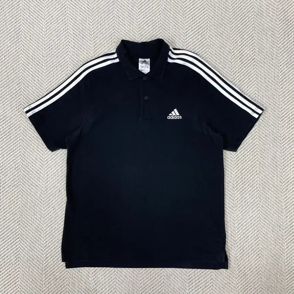 [BUNJANG] Adidas Three-Stripes Short Sleeve Polo Shirt Black XL / 아디다스 삼선 반팔 카라티 블랙 XL