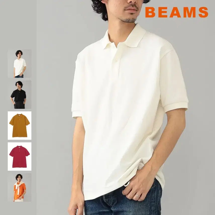 [BUNJANG] BEAMS F Ellasio Pique Polo Shirt / 빔즈 에프 엘라시오 피케 폴로셔츠