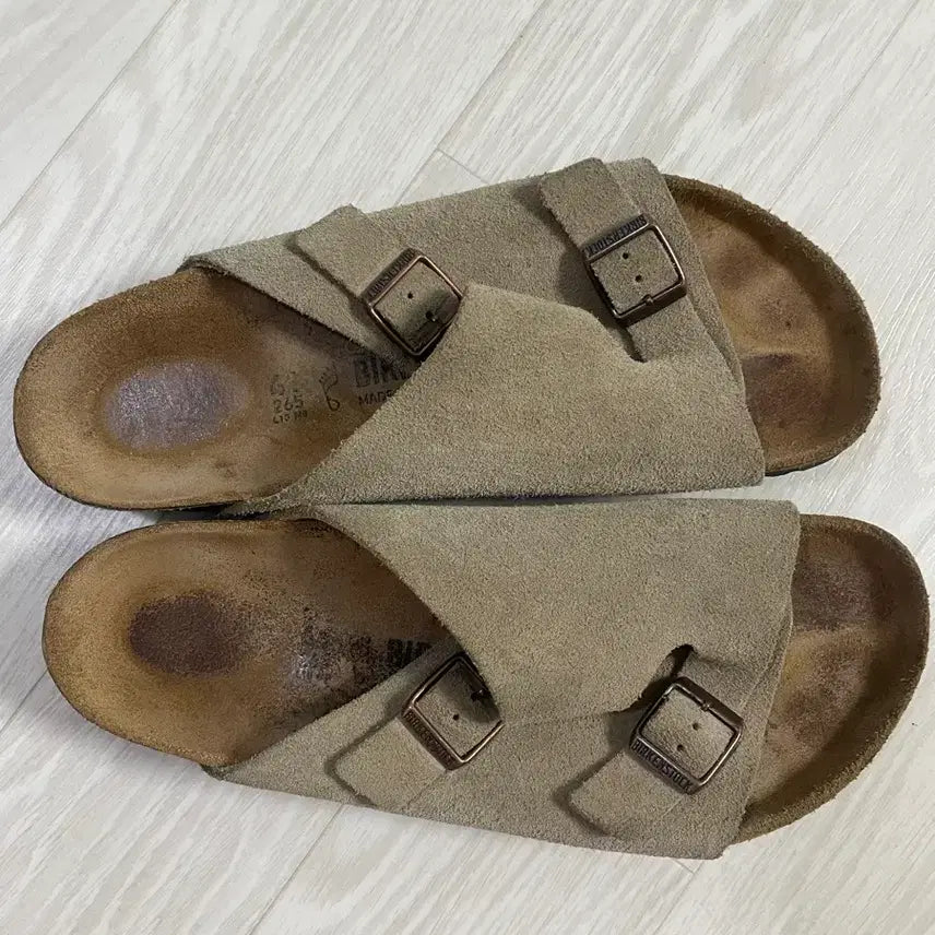 [BUNJANG] Birkenstock Zurich Taupe Suede Leather Sandals Size 41 (Regular Fit) / 버켄스탁 취리히 타우페 41 265 레귤러