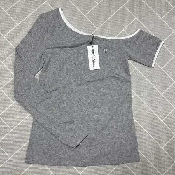 [BUNJANG] Mousoleum Marie Cut Out Ringer T-Shirt Grey / 마우솔레움 마리 컷아웃 링거 티셔츠