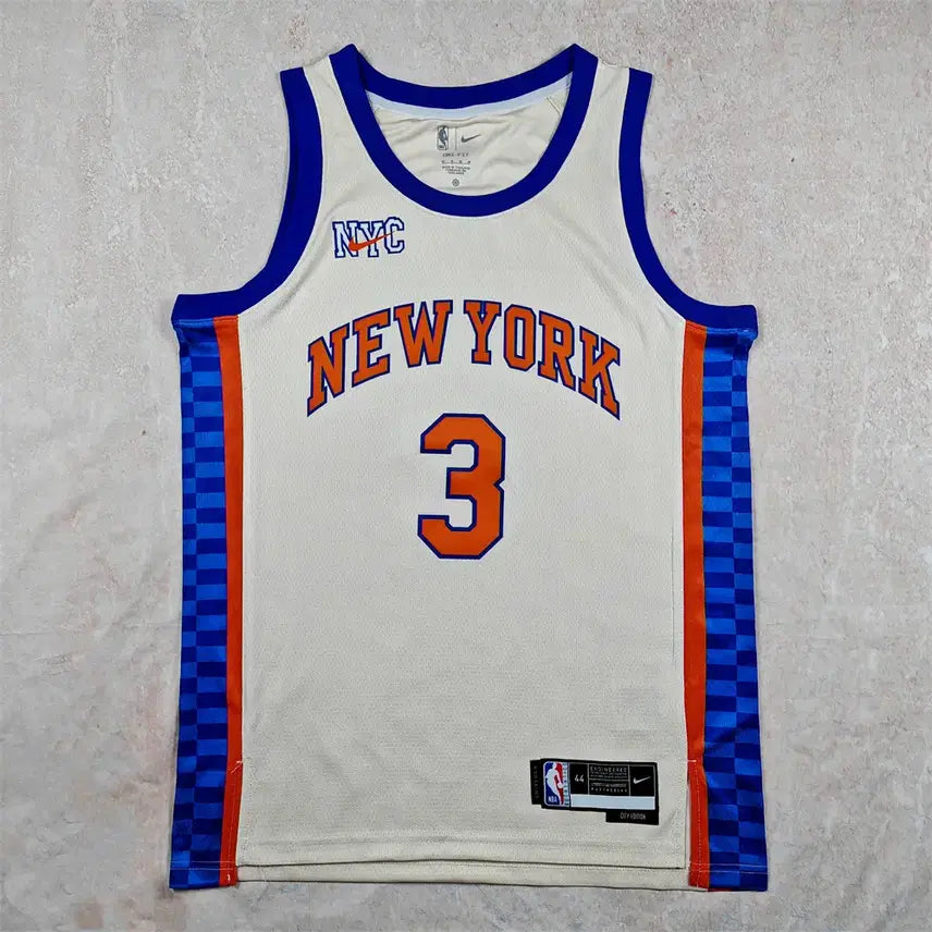 [BUNJANG] New York Knicks 2026 City Edition Basketball Jersey - Beige / NBA 농구복 2026년형 뉴욕 닉스 3호 하트 베이지 시티 버전 핫프레