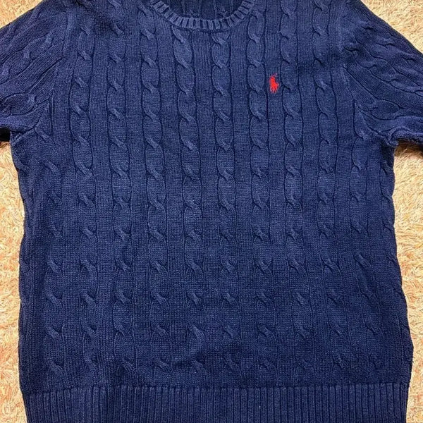 [BUNJANG] Polo Ralph Lauren Cable Knit Sweater Navy S / 폴로 케이블 니트 네이비 s