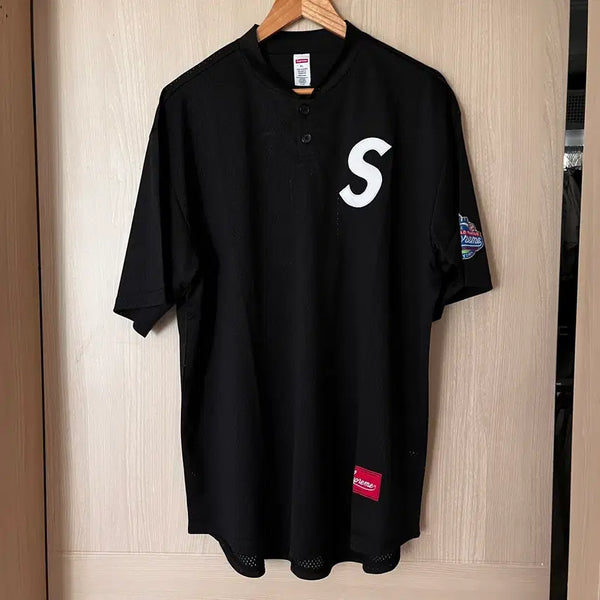 [BUNJANG] Supreme S Logo Baseball Henley Black XL / [ XL ]슈프림 S 로고 베이스볼 헨리 블랙