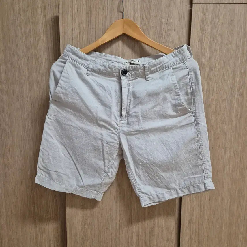 [BUNJANG] Giordano Linen Shorts Ivory / 지오다노 린넨 아이보리 반바지