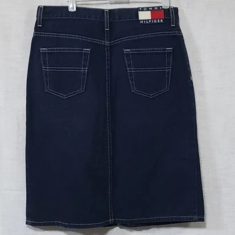 [BUNJANG] Tommy Hilfiger Canada Production Stitch Denim Midi Skirt / 타미힐피거 정품 캐나다 생산 스티치 데님 스커트 청치마 28 29 치마 토미 힐피거 진
