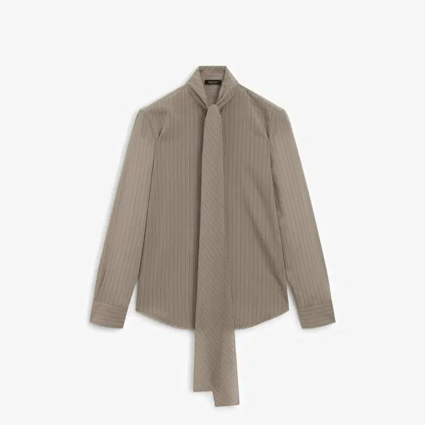 [BUNJANG] Massimo Dutti Striped Shirt with Necktie Detail (Size S) / [새상품] 마시모두띠 셔츠 넥타이 디테일 스트라이프 s