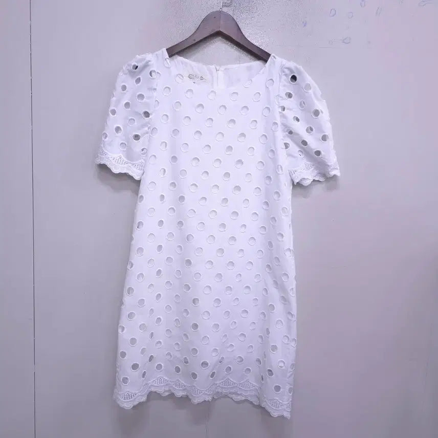 [BUNJANG] Imported Eyelet Punch Cotton Dress - S / 수입) 아일렛 펀칭 순면 원피스 -S