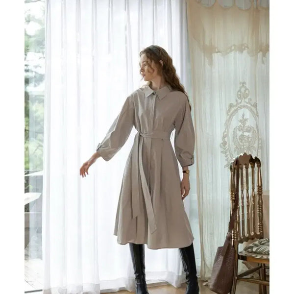 [BUNJANG] Proud Mary Belted Shirt Dress Light Grey / [미착용새상품/택o] 프라우드마리 벨티드 셔츠 드레스 라이트그레이