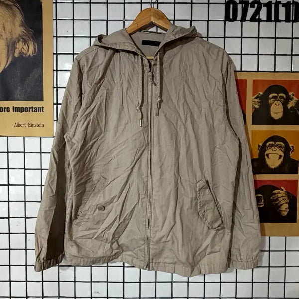 [BUNJANG] Uniqlo Beige Hooded Zip-Up Jacket M / 유니클로 베이지색 후드 집업 자켓 M