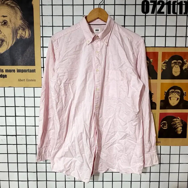 [BUNJANG] Uniqlo Pink Oxford Shirt L / 유니클로 핑크 옥스포드 셔츠 L