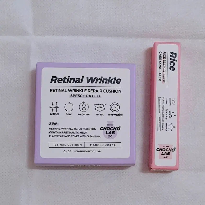 [BUNJANG] Chosolab 2.0 Retinal Wrinkle Repair Cushion & Concealer Set / <새상품>21호 쿠션+컨실러 초초스랩2.0