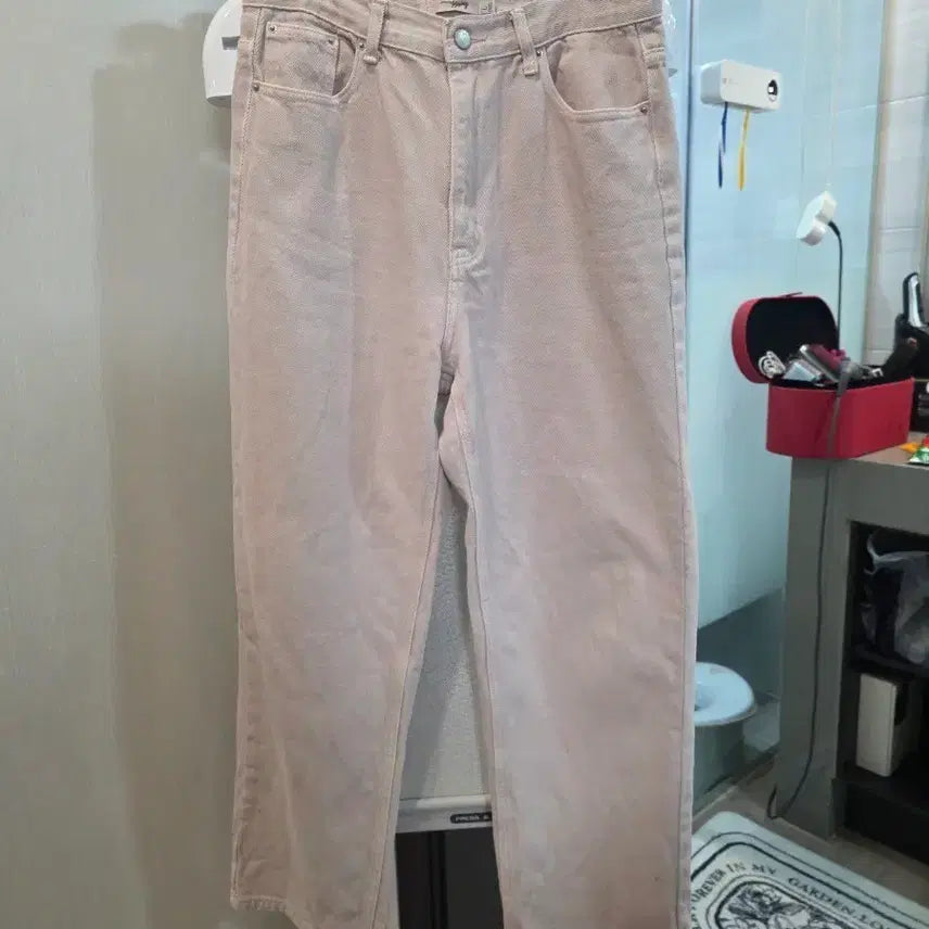[BUNJANG] 66girls Pink Denim Pants (Large Size) / 육육걸즈 핑크데님 라지사이즈 코튼 100%