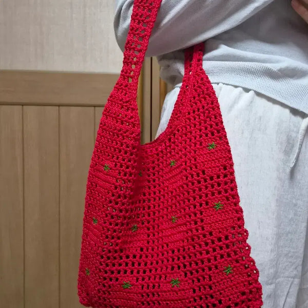 [BUNJANG] Handmade Tomato Net Bag Shoulder Tote Bag / 핸드메이드 토마토 네트백 숄더백 토드백