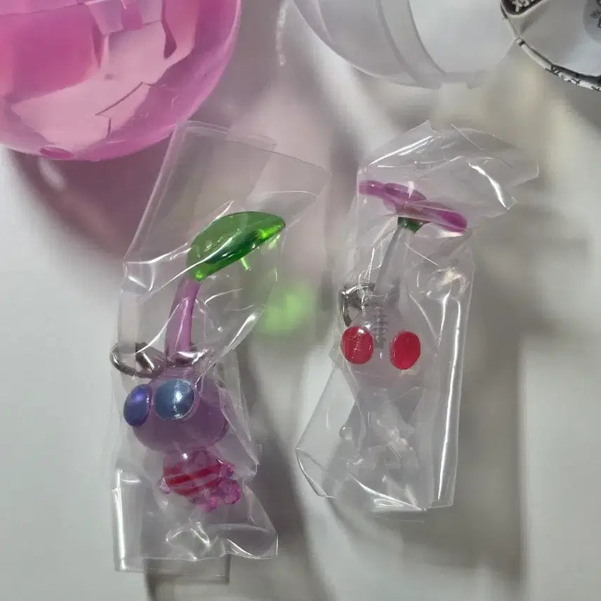 [BUNJANG] Pikmin Mezushi Gacha 1st Edition Pink White Keyring / 피크민 메지루시 가챠 1탄 분홍 하양 키링