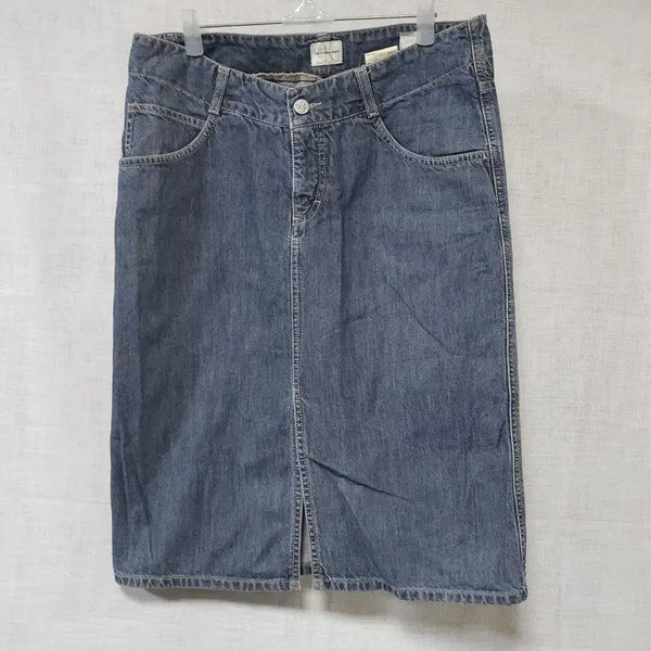 [BUNJANG] Calvin Klein Denim Midi Skirt / CK 캘빈클라인 정품 얇은 청치마 데님 미디 스커트 29 30 청 치마 진
