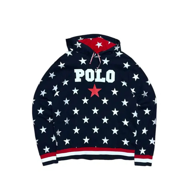 [BUNJANG] Polo Ralph Lauren Star Pattern Big Logo Hoodie / 폴로 랄프로렌 별패턴 빅로고 y2k 후드티