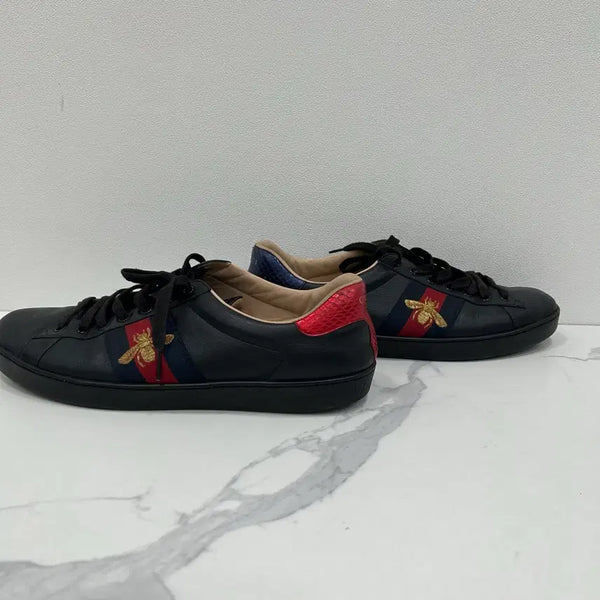 [BUNJANG] Gucci Bee Embroidered Sneakers Black Size 9 / {9 Size} 구찌 꿀벌 자수 스니커즈 블랙