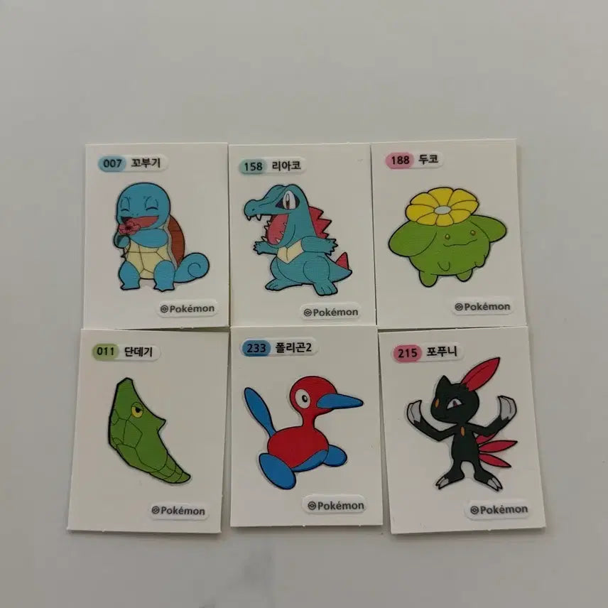 [BUNJANG] Pokemon Stickers Bundle Set / (일괄) 포켓몬 띠부띠부씰 꼬부기 리아코 두코 단데기 폴리곤2 포푸니