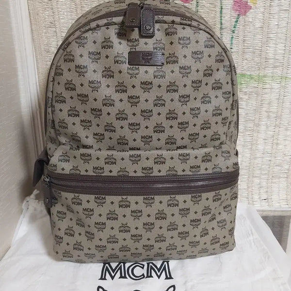 [BUNJANG] MCM Monogram Backpack Brown Unisex / 정품)MCM 백팩 모노그램 브라운 공용