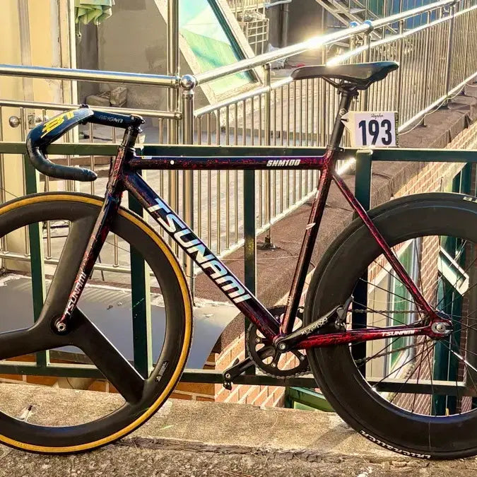 [BUNJANG] Tsunami Flame Red Track Bike Frame Set / 쓰나미 불꽃 레드 판/대