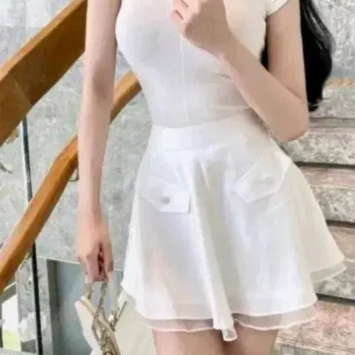 [BUNJANG] Cubic Chiffon Skirt / 수입의류 큐빅쉬폰치마(6.9)새상품 홀복 에스드레스  최종마지막가격