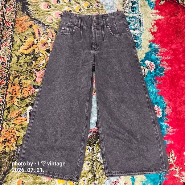 [BUNJANG] Celine High Waist Wide Leg Black Denim Pants Size 26 / 셀린느 하이 웨스트  흑청 와이드 데님 팬츠 26