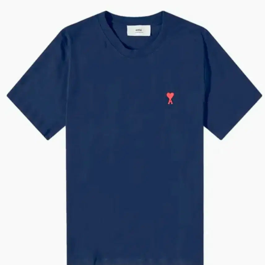 [BUNJANG] Ami Heart Logo Short-Sleeve T-Shirt Navy / 아미 하트 로고 반팔 티셔츠 네이비