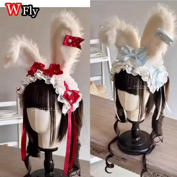[BUNJANG] Rabbit Ear Headband Lolita Headdress / 토끼 귀 머리띠 로리타 헤도레