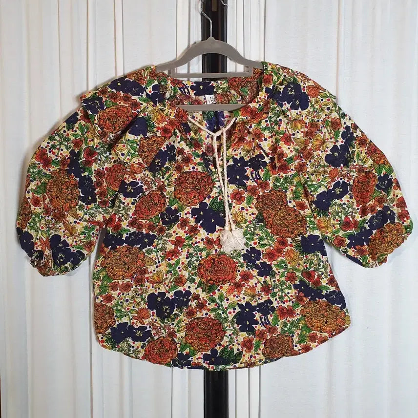 [BUNJANG] Vintage Flower Pattern Blouse Size 105 / 빈티지 플라워 패턴 블라우스 105사이즈 2508755